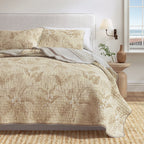 Palm Leaf & Bloom Cotton Quilt Set