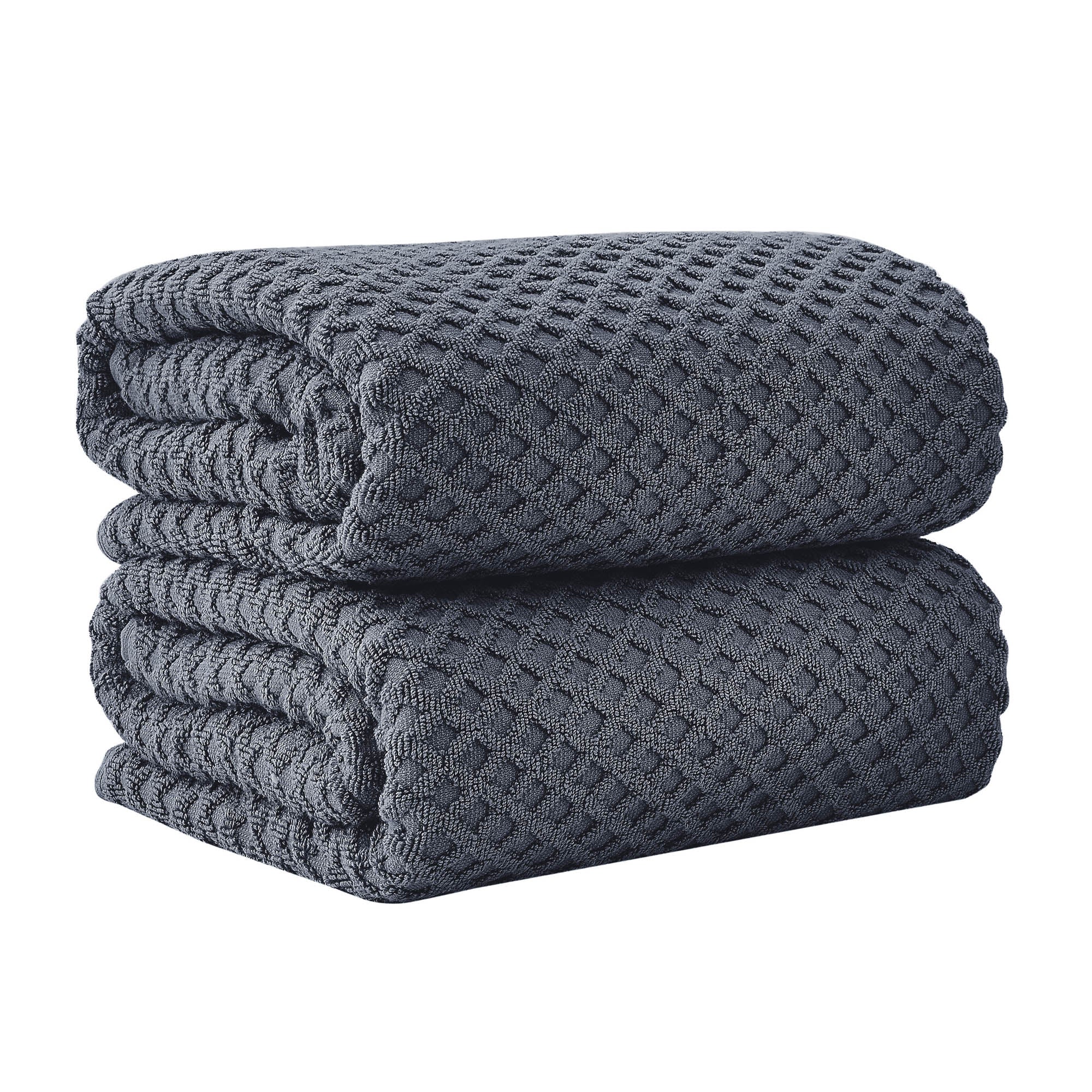 Diamond Waffle Cotton Bath Towels